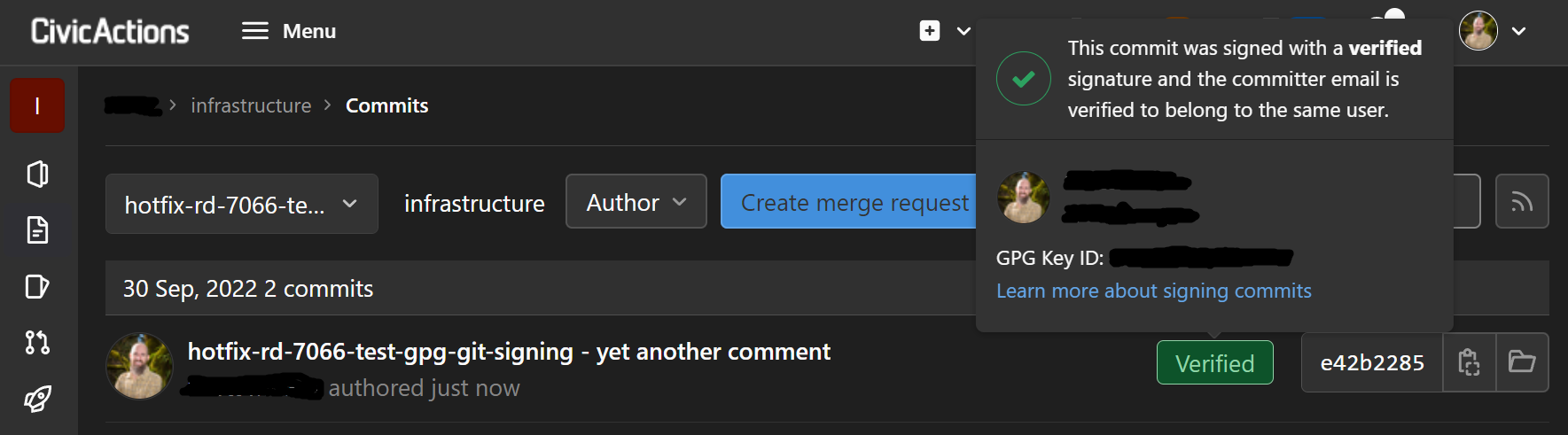 Example Gitlab Signed Commit